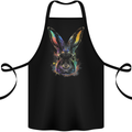 Watercolour Rabbit Bunny Cotton Apron 100% Organic Black