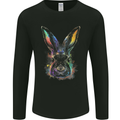 Watercolour Rabbit Bunny Mens Long Sleeve T-Shirt Black