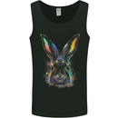 Watercolour Rabbit Bunny Mens Vest Tank Top Black