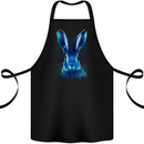 Watercolour Rabbit Cotton Apron 100% Organic Black