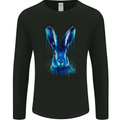 Watercolour Rabbit Mens Long Sleeve T-Shirt Black