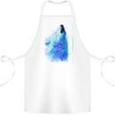 Watercolour Wolf Cotton Apron 100% Organic White