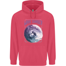 Wave Chaser Surfing Surfer Childrens Kids Hoodie Heliconia