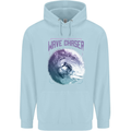 Wave Chaser Surfing Surfer Childrens Kids Hoodie Light Blue