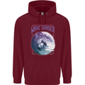 Wave Chaser Surfing Surfer Childrens Kids Hoodie Maroon