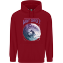 Wave Chaser Surfing Surfer Childrens Kids Hoodie Red