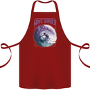 Wave Chaser Surfing Surfer Cotton Apron 100% Organic Maroon