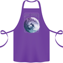 Wave Chaser Surfing Surfer Cotton Apron 100% Organic Purple