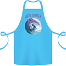 Wave Chaser Surfing Surfer Cotton Apron 100% Organic Turquoise