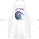 Wave Chaser Surfing Surfer Cotton Apron 100% Organic White