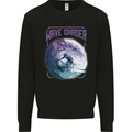 Wave Chaser Surfing Surfer Kids Sweatshirt Jumper Black