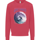 Wave Chaser Surfing Surfer Kids Sweatshirt Jumper Heliconia