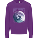 Wave Chaser Surfing Surfer Kids Sweatshirt Jumper Purple