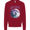 Wave Chaser Surfing Surfer Kids Sweatshirt Jumper Red