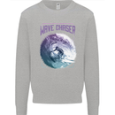 Wave Chaser Surfing Surfer Kids Sweatshirt Jumper Sports Grey