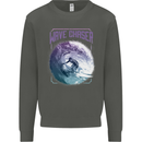 Wave Chaser Surfing Surfer Kids Sweatshirt Jumper Storm Grey