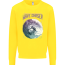 Wave Chaser Surfing Surfer Kids Sweatshirt Jumper Yellow