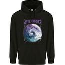 Wave Chaser Surfing Surfer Mens 80% Cotton Hoodie Black