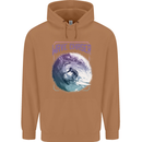 Wave Chaser Surfing Surfer Mens 80% Cotton Hoodie Caramel Latte