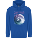 Wave Chaser Surfing Surfer Mens 80% Cotton Hoodie Royal Blue
