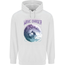 Wave Chaser Surfing Surfer Mens 80% Cotton Hoodie White