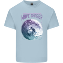 Wave Chaser Surfing Surfer Mens Cotton T-Shirt Tee Top Light Blue