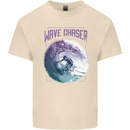 Wave Chaser Surfing Surfer Mens Cotton T-Shirt Tee Top Natural