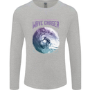 Wave Chaser Surfing Surfer Mens Long Sleeve T-Shirt Sports Grey