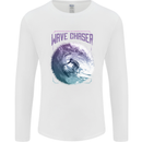 Wave Chaser Surfing Surfer Mens Long Sleeve T-Shirt White