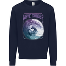Wave Chaser Surfing Surfer Mens Sweatshirt Jumper Navy Blue