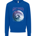 Wave Chaser Surfing Surfer Mens Sweatshirt Jumper Royal Blue