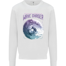 Wave Chaser Surfing Surfer Mens Sweatshirt Jumper White