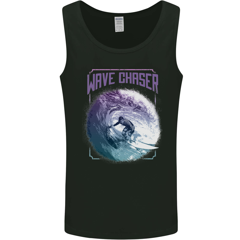 Wave Chaser Surfing Surfer Mens Vest Tank Top Black