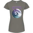 Wave Chaser Surfing Surfer Womens Petite Cut T-Shirt Charcoal