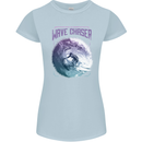 Wave Chaser Surfing Surfer Womens Petite Cut T-Shirt Light Blue