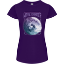 Wave Chaser Surfing Surfer Womens Petite Cut T-Shirt Purple
