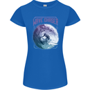 Wave Chaser Surfing Surfer Womens Petite Cut T-Shirt Royal Blue