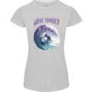 Wave Chaser Surfing Surfer Womens Petite Cut T-Shirt Sports Grey