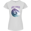 Wave Chaser Surfing Surfer Womens Petite Cut T-Shirt White