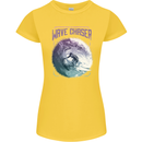 Wave Chaser Surfing Surfer Womens Petite Cut T-Shirt Yellow