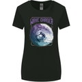 Wave Chaser Surfing Surfer Womens Wider Cut T-Shirt Black