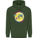 We Are Here LGBT Mens 80% Cotton Hoodie Forest Green