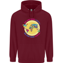 We Are Here LGBT Mens 80% Cotton Hoodie Maroon