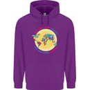 We Are Here LGBT Mens 80% Cotton Hoodie Purple