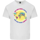 We Are Here LGBT Mens Cotton T-Shirt Tee Top White
