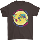 We Are Here LGBT Mens T-Shirt Cotton Gildan Dark Chocolate