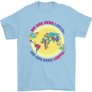 We Are Here LGBT Mens T-Shirt Cotton Gildan Light Blue