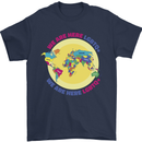 We Are Here LGBT Mens T-Shirt Cotton Gildan Navy Blue