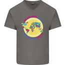 We Are Here LGBT Mens V-Neck Cotton T-Shirt Charcoal