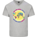 We Are Here LGBT Mens V-Neck Cotton T-Shirt Sports Grey